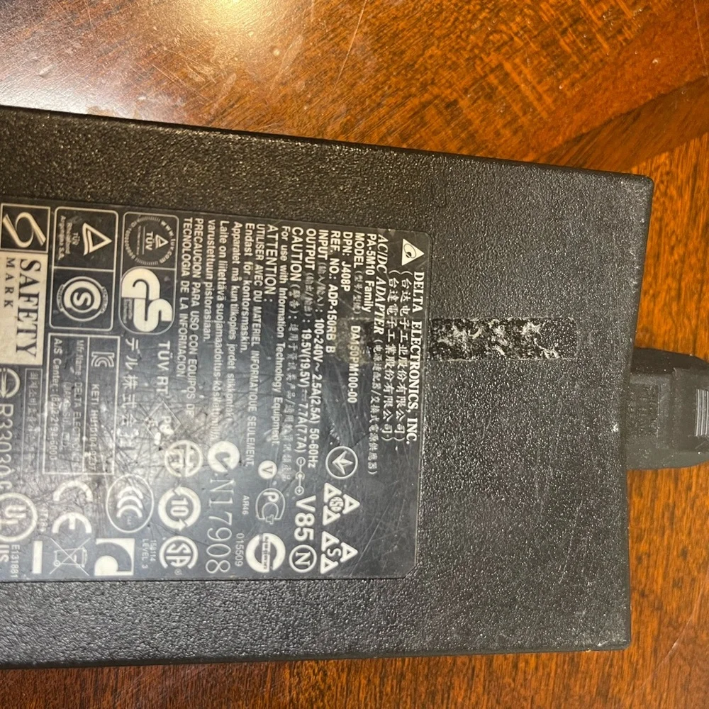 Dell 130W AC/DC Adapter DA130PE1-00 with Strap EUC Tested and Working
